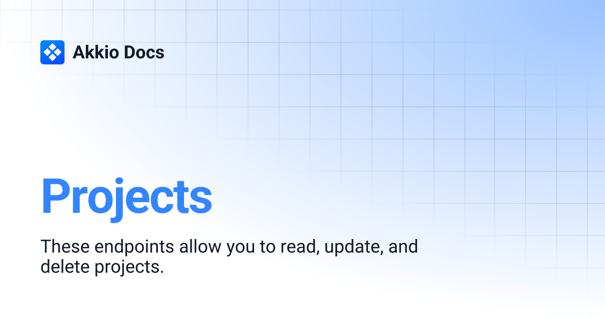 Projects | Akkio Docs